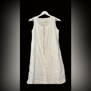 White Michael Kors Mini Dress, Linen Bride Dress, Summer Dress, Size 6